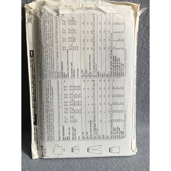 Simplicity 9114 Christie Brinkley Shirt Pant Short Sewing 1989 Pattern Size 6-8 - Picture 2 of 2